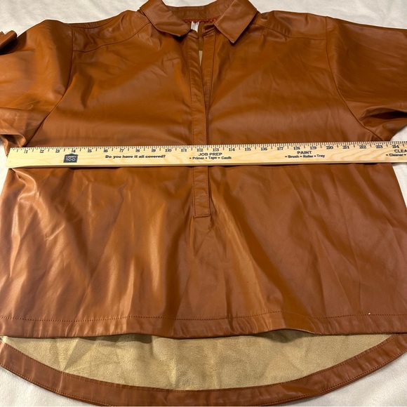 Anthropologie Tan Faux Leather Top (C) - Picture 4 of 8